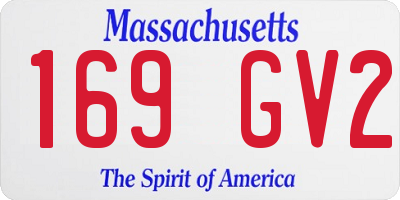 MA license plate 169GV2