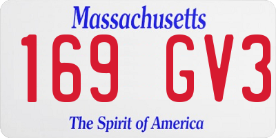 MA license plate 169GV3