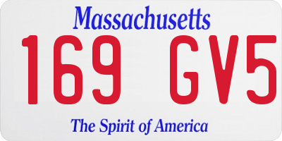 MA license plate 169GV5