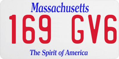 MA license plate 169GV6