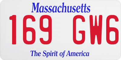MA license plate 169GW6