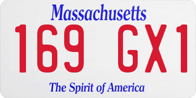 MA license plate 169GX1
