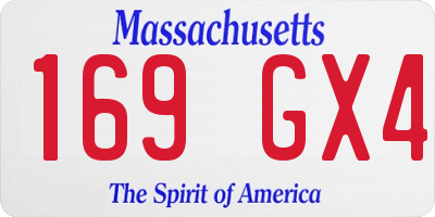 MA license plate 169GX4
