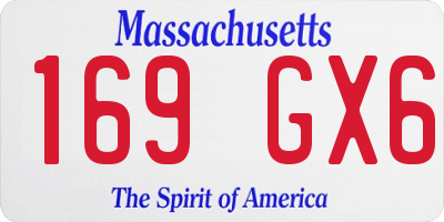 MA license plate 169GX6