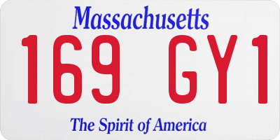 MA license plate 169GY1