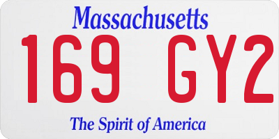 MA license plate 169GY2