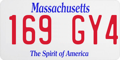 MA license plate 169GY4