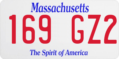 MA license plate 169GZ2