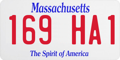 MA license plate 169HA1