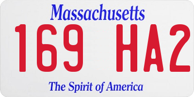 MA license plate 169HA2