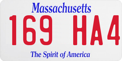 MA license plate 169HA4