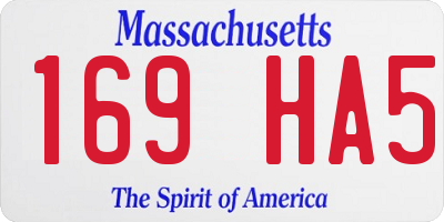 MA license plate 169HA5
