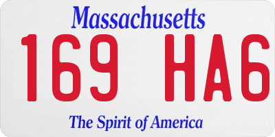 MA license plate 169HA6