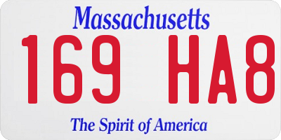 MA license plate 169HA8