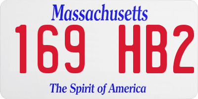 MA license plate 169HB2