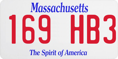 MA license plate 169HB3