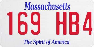 MA license plate 169HB4