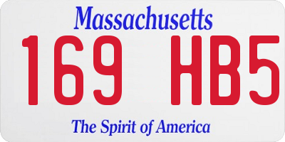 MA license plate 169HB5