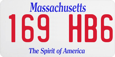 MA license plate 169HB6