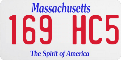 MA license plate 169HC5