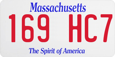 MA license plate 169HC7