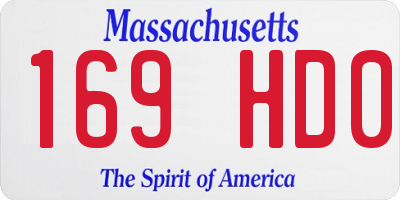 MA license plate 169HD0