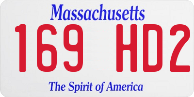MA license plate 169HD2