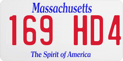 MA license plate 169HD4