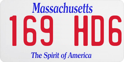 MA license plate 169HD6