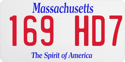 MA license plate 169HD7