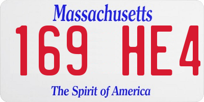 MA license plate 169HE4