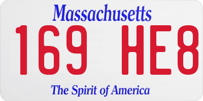 MA license plate 169HE8