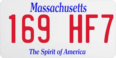 MA license plate 169HF7