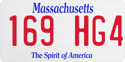MA license plate 169HG4