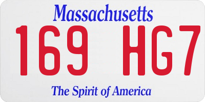 MA license plate 169HG7