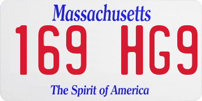 MA license plate 169HG9