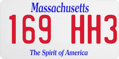 MA license plate 169HH3