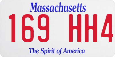 MA license plate 169HH4