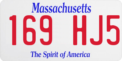 MA license plate 169HJ5