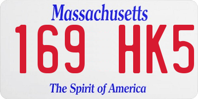 MA license plate 169HK5