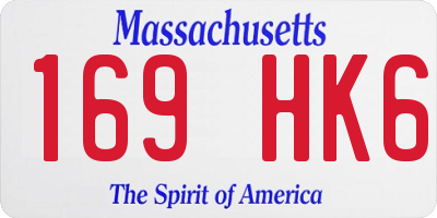 MA license plate 169HK6