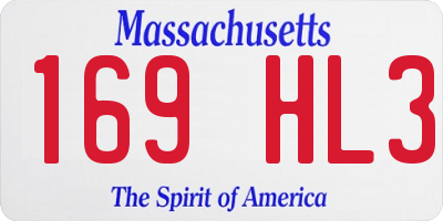 MA license plate 169HL3