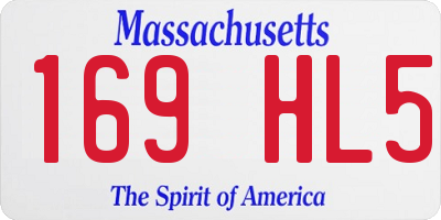 MA license plate 169HL5