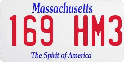 MA license plate 169HM3