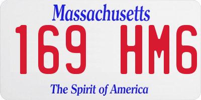 MA license plate 169HM6