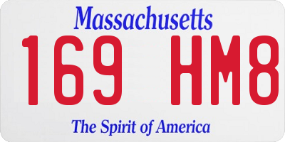 MA license plate 169HM8