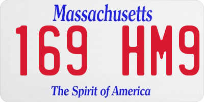 MA license plate 169HM9