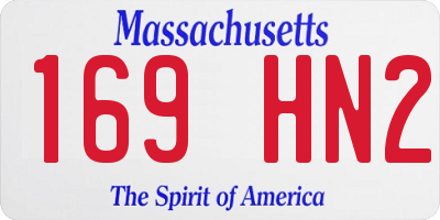 MA license plate 169HN2