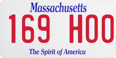 MA license plate 169HO0