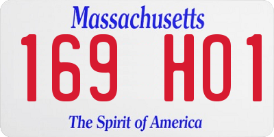 MA license plate 169HO1